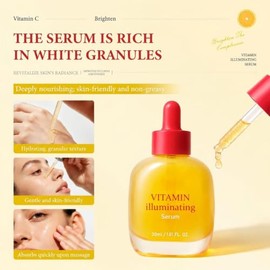 Glow Filter - Suero iluminador de vitaminas | Suero facial hidratante e hidratante | Vitamina C iluminadora y ácido hialurónico para un brillo radiant