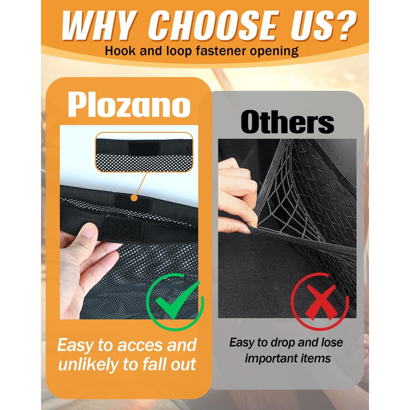 PLOZANO Boat Storage Bag, Adjustable Organizer, Mesh Tackle & Life