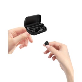 SZHTFX Invisible Earbuds Small Bluetooth Earbuds Mini Wireless Discreet Earbud for Music, Home, Work(Black)