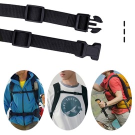 Medsuo Adjustable Backpack Chest Strap Replacement Backpack Waist Strap Sternum Strap Chest Harness Secures Chest Belt with Snap Buckles for Fabric Backpack Straps (Black)