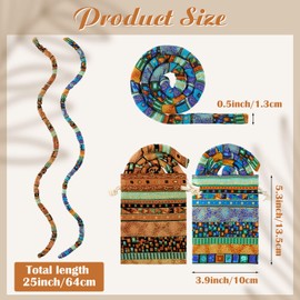 Hanaive 2 Pcs Spiral Lock Hair Tie Dreadlock Accessories, Aluminum Wire Embedded Bendable Loc Ponytail Holders for Women Men Thick Curly Locs Braids(Blue, Brown,Stylish)