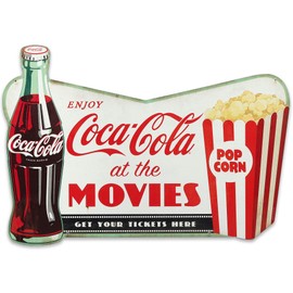 Open Road Brands Coca-Cola Movie Sign - Vintage Drink Coca-Cola Movie Wall Decor for Theater Room, Basement or Living Room