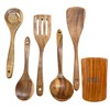 Wooden Spoons for Cooking, Wooden Cooking Utensils Set, Nonstick Kitchen