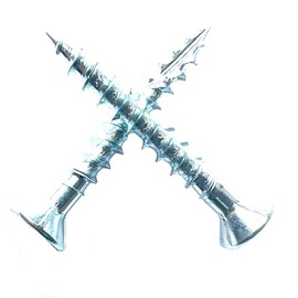 FASTENPOWER #8 x 1-1/4" Wood Screws 100 Qty Flat Head Particle Board Screws Type 17 Point w/Nibs Steel Zinc Coated Wood Screws Great for MDF, Cabinet Hinges, Furniture, Indoor Woodworking Projects