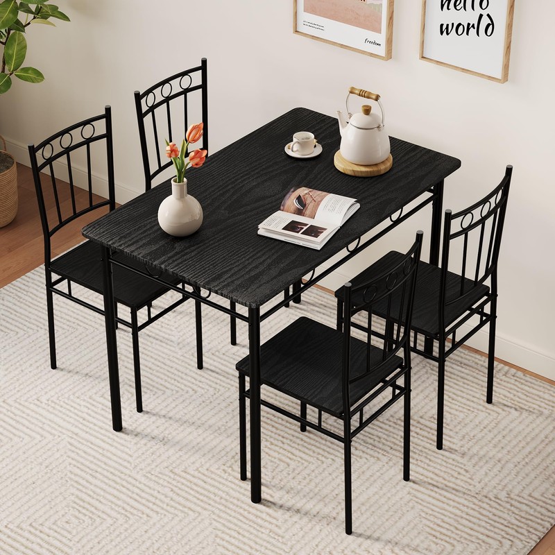 Vipbear Kitchen Dining Table Set for 4, 5-Piece Kitchen Table