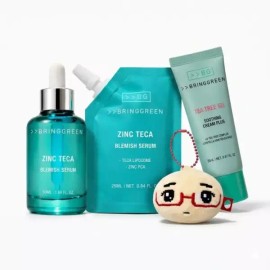 Bring Green 브링그린 징크테카 트러블 세럼 50ml + 리필 25ml + 수딩크림 20ml + 키링 Bring Green Zinc Teca Trouble Serum 50ml + Refill 25ml + Soothing Cream 20ml + Keyring
