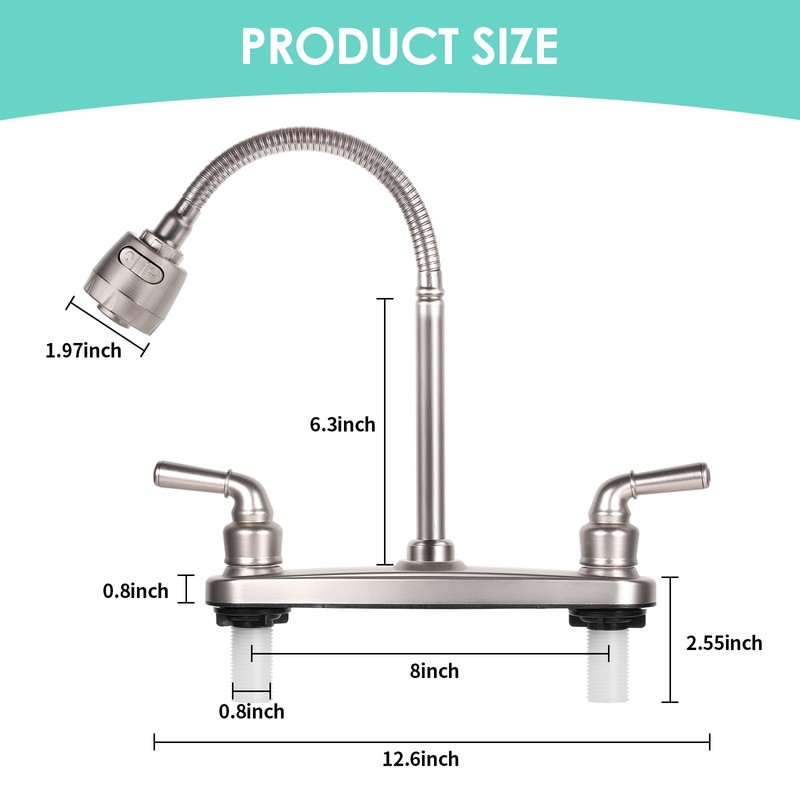 RV Kitchen Faucet Non-Metallic, Flexible Spout for Campers, Motorhomes, Travel