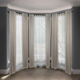 A&F Rod Decor - Ferero 13/16" Double Bay Window Curtain Rod - Black