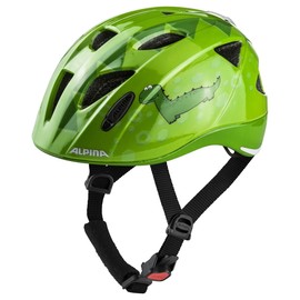 ALPINA Unisex - Children, XIMO FLASH cycling helmet, green dino, 45-49 cm