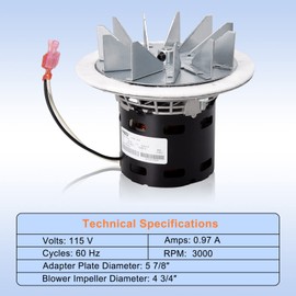 Criditpid 812-0051 Exhaust Blower Motor for Quadrafire 1000 Pellet Stove, 3-21-07021A Combustion Blower Motor for Harman Invincible T, Pellet Pro II Pellet Stove.