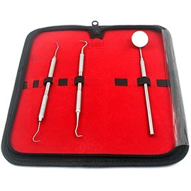 AA PRO Dental Hygiene KIT - Includes TARTER Scraper/Scaling Instrument, Dental Pick, Dental Sickle, and Mouth Mirror - Professional Grade Dentist Approved Tools A+ Quality