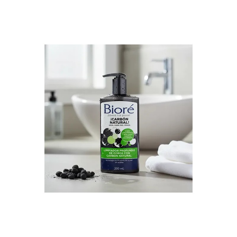 Bioré Limpiador Profundo De Poros Carbón Natural 200 Ml