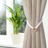 White Magnetic Curtain Tieback – Double Braided Cord with Wooden