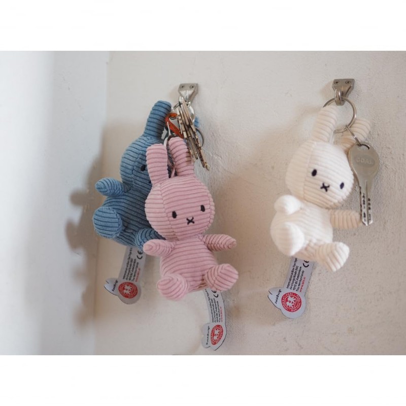 Marks International BON TON TOYS Corduroy Miffy Keychain 10cm White