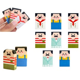 Moerstar Eraser, Set of 8, 4 Pieces Bald Uncle Eraser, Kneaded Eraser, Stylish Eraser, Pencil Eraser, Funny, Cute, Popular, School Supplies, Stationery, Students, Children, Drawing, Sketching, DIY