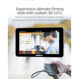 Shimbol M5 5.5" On-Camera Field Monitor with 1200nits Rec 709 IPS Touchscreen,Video Monitors 4K HDR HDMI Aluminum Shell with 3D LUT,False Color,Waveform,Focus Peaking