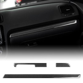 KUNGKIC Carbon Fibre Centre Console Dashboard Trim Decorative Sticker Car Interior Accessories Compatible with Volkswagen Scirocco 2009 2010 2011 2012 2013 2014 Dashboard Trim