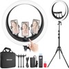 For Universal NEEWER 19 inch Ring Light with Stand and 3 Phone Holders for Streaming Live