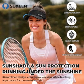 Sukeen 3 Pack Sports Sun Visor Men Women Lightweight Packable Cooling Stretchy Visor Hat for Running, Tennis, Golf