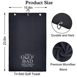 DYJYBMY I'm A Golf Dad Golf Towel with Clip Golf Ball Towel, Funny Golf Bag Accessories Gifts for Men Dad, Father's Day Retirement Gifts for Golfers Father Grandpa, Thank You Gifts for Dad Stepfather