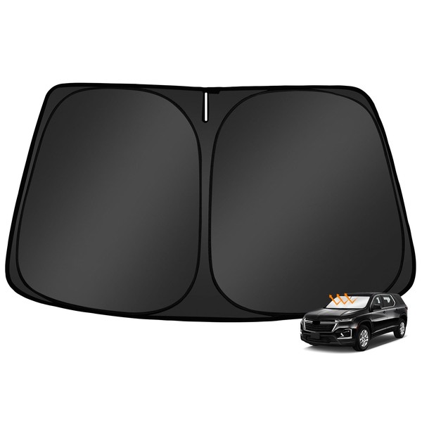 Mekdghro Custom Fit Windshield Sun Shade for Traverse 2018-2024, Foldable,
