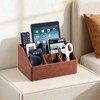 MEIBOOCH PU Leather Desk Organizer, Luxury Remote Control Holder for