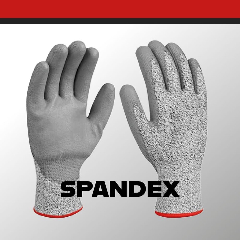 2 Pairs of Cut Resistant Gloves, Level 5, Comfortable 3D