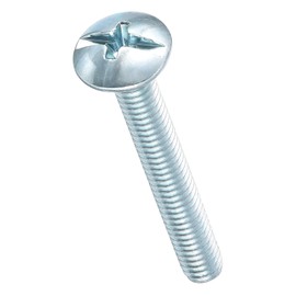 METALLIXITY Machine Screws Phillips Combo Head(#8-32x1-3/8) 30Pcs, Carbon Steel Round Head Cross Drive Furniture Bolts - for Woodworking & Furniture Assembly, Blue White