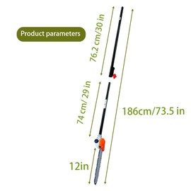 SD-CityCliq Pole Saw Attachment(12") and Extension Pole(30") fits for Ryobi,Craftsman,Weed Eater,mtd pro,Troy-Bilt,Toro,John Deere,Hus 128LD Most Brush Cutter/String Trimmer (orange)