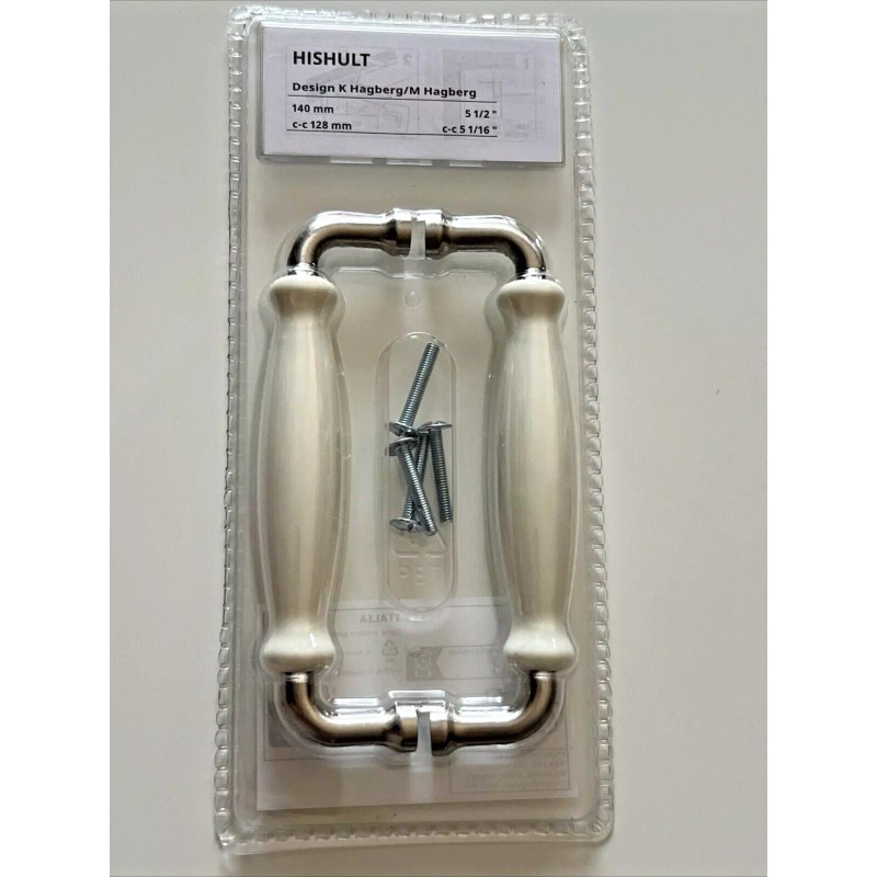 IKEA HISHULT Handle Porcelain White 2 Pack 5 1/2" 902.652.46