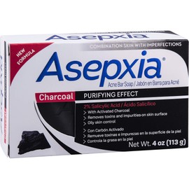 ASEPXIA with Activated Charcoal Purifying Effect Acne Treatment Bar Soap with Salicylic Acid, 4 Ounce
