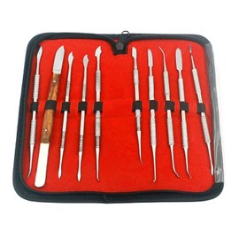 AAProTools Stainless Steel Wax Carvers Set, Pottery & Polymer Clay Tools, Sculpting Kit with Carrying Case