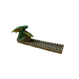 Dragon Incense Burner, Beautiful Winged Green Dragon Incense Holder, Ashes Fall on The Tray, Beautiful Dragon Incense Burner