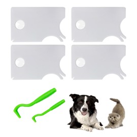 GVSAVY Tick ​​clip Set, 4 Tick Cards & 2 Tick Clips, Tick Remover, Tick Removal Tool Set, Lice Remover, For Cats, Dogs, Humans & Kids