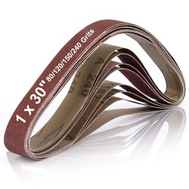 Belt Sander Sanding Belts, 8 Pcs Belt Sander Paper (2 Each of 80 120 150 240 Grits), Aluminum Oxide for Woodworking Polishing (1 x 30 inch)