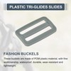 sourcing map 25Pcs Plastic Slide Buckle, 1" Tri-Glides Slides, Adjustable