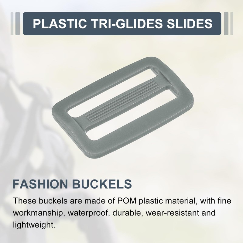sourcing map 25Pcs Plastic Slide Buckle, 1" Tri-Glides Slides, Adjustable