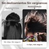 Extensiones de Cabello con Clip, Invisible Onduladas, 6 piezas, Ajustable