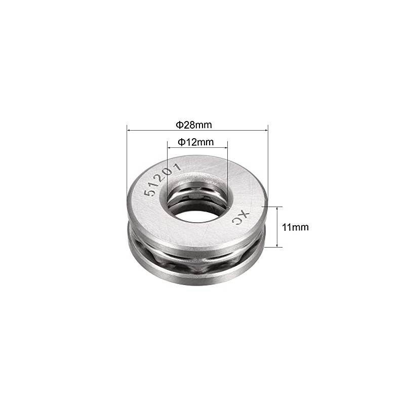 sourcing map 2 pieces miniature thrust ball bearings 51201 12