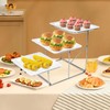 EI 3-Tier Rectangle Plate Set with Metal Stand,23.43 * 12.4
