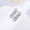 Sterling Silver Studs Earrings for Women, Dainty Silver Twisted Linear