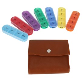 QANYEGN Colorful Pill Container Organizer, Weekly Pill Organizer, Weekly Travel Pill Boxes for Home, Travel Use