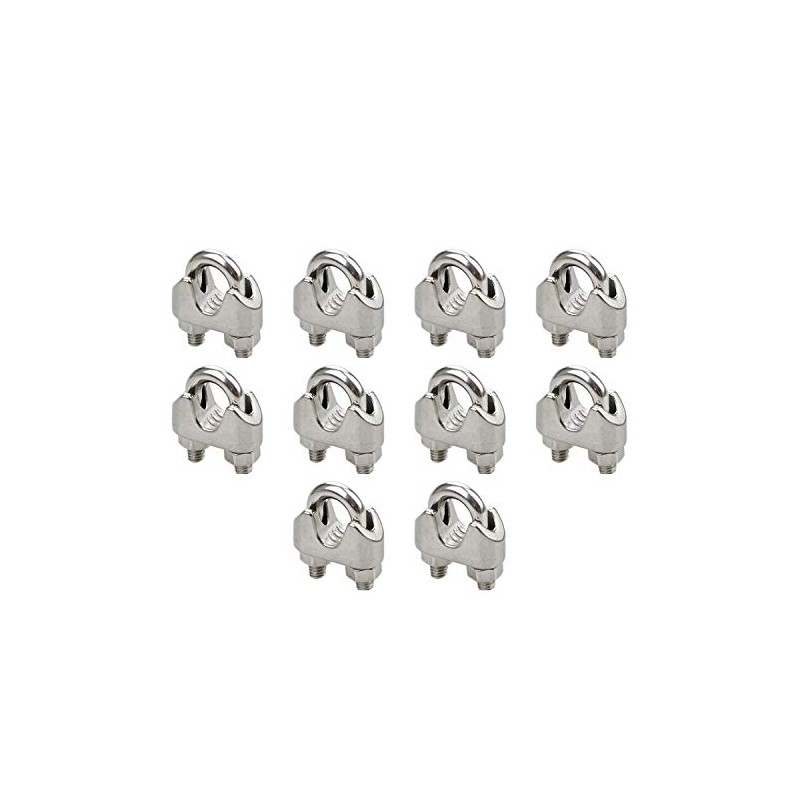 10x Stainless Steel Wire Rope Grip Clip Cable Clamp 6mm