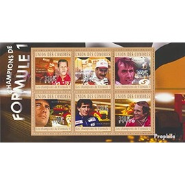 Prophila Collection Komoren 2789-2794 Mini Sheet (Complete Edition) Mint NH 2010 Formula 1 Master (Stamps for Collectors) Cars/Road Traffic