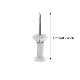200 Pcs Push Pins Clear Plastic Head Steel Point Drawing Pin Push Pins with Plastic Heads and Steel Points Map Tacks Drawing Pins Map Thumb Tacks for Cork Board (200)