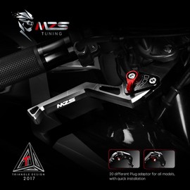 MZS Black Motorcycle Clutch Brake Levers Short Adjustable Compatible with GSXR600 GSXR750 96-03 / GSXR1000 01-04 / GSXS750 11-23 / DL650 11-21 / GSX250R 18-22 / SFV650 09-15 / SV650 16-21
