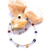 Rock Crystal Jewellery Necklace with Colourful Gemstone Cube Clasp 925
