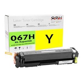 OBV Compatible Toner to Replace Canon 067H 5103c002 for Canon LBP-631Cw LBP-633Cdw MF651Cw MF655Cdw MF655Cx MF657Cdw with Chip without Level Indicator - Yellow