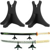 Elifinds Sword Stand with Blade Slot Wood Samurai Katana Holder