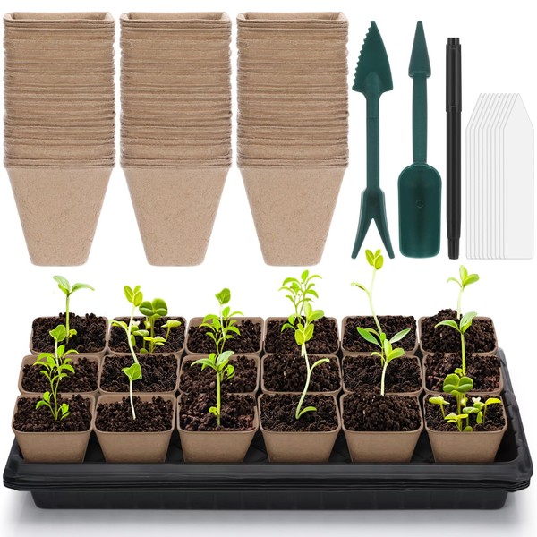 Boao Seed Starter Kit Including 90 Peat Pots for Seedlings